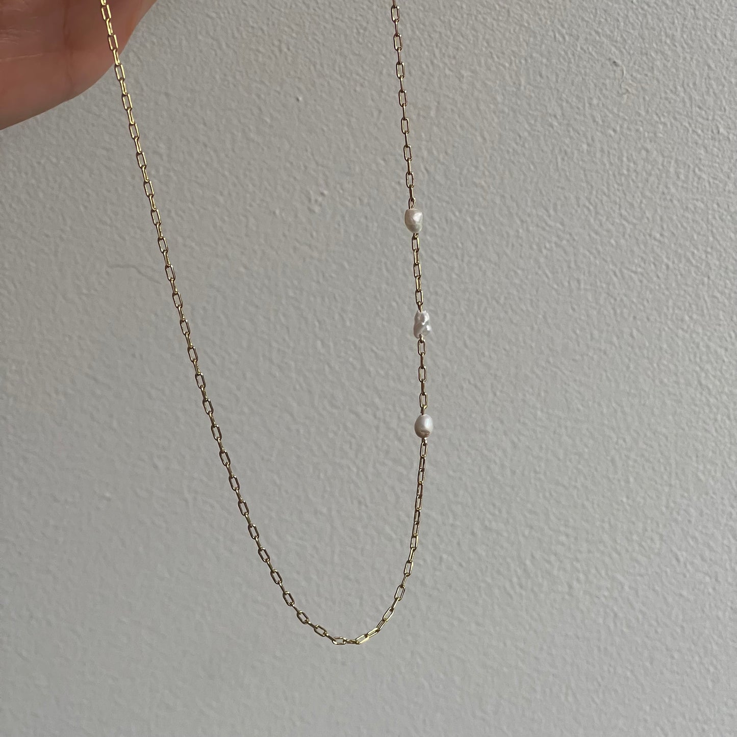 PAPERCLIP PEARL NECKLACE